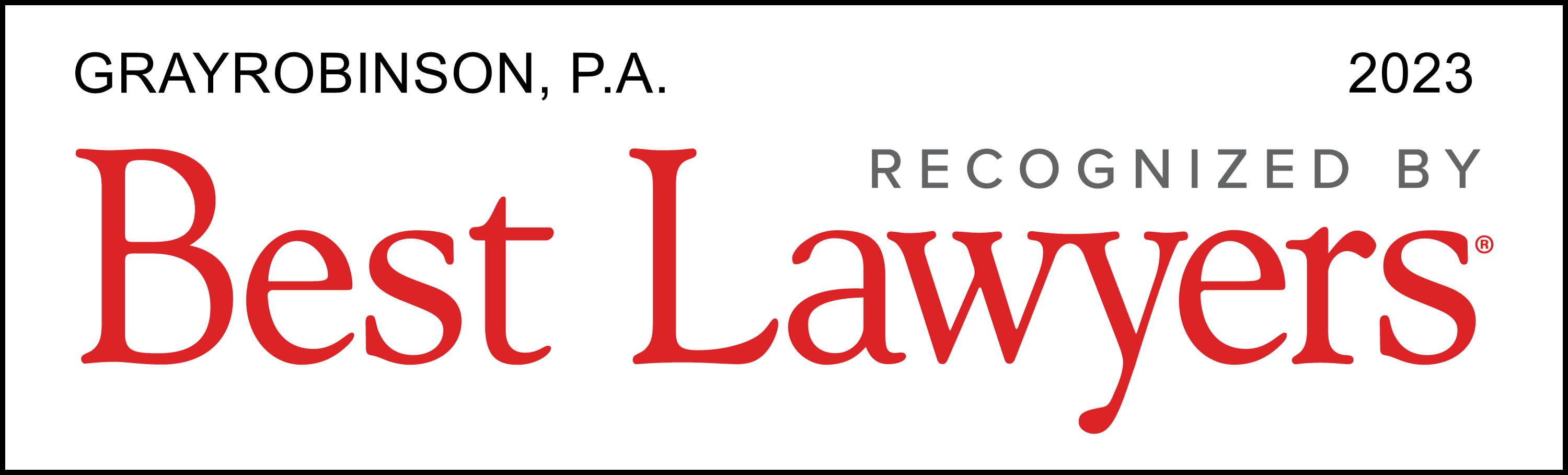 Gray Robinson Best Lawyers Accolade